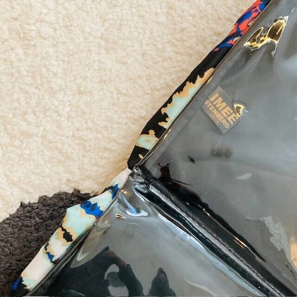 Aimee Kestenberg Malibu Print Colorful Leather Cosmetic Bag Toiletry Travel Case - Picture 10 of 12